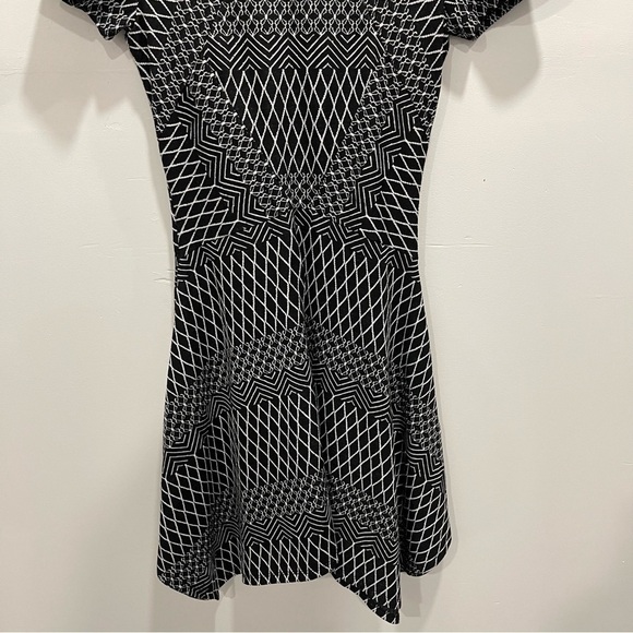 BCBGmaxazria Arsley Knit Dress Asymmetric Hem Printed Fit & Flare Size XS - Picture 5 of 10